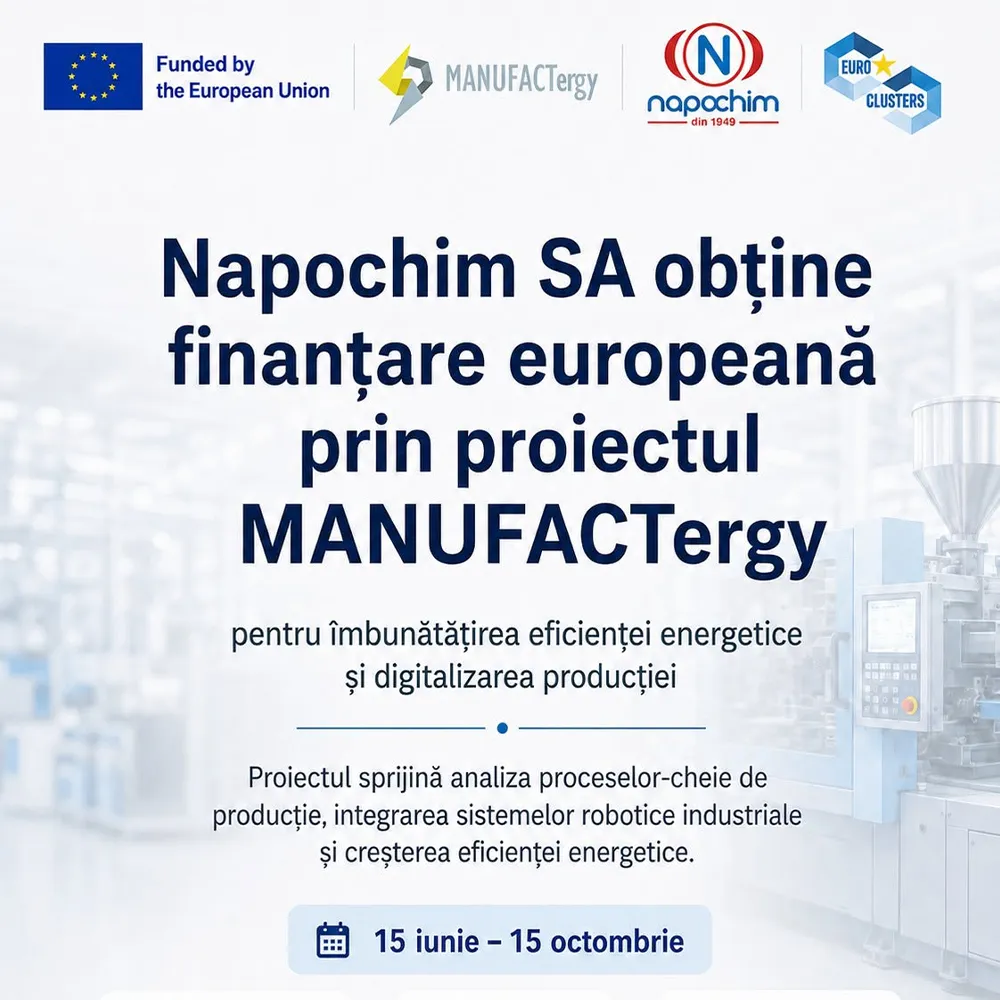 Napochim SA obține finanțare europeană prin proiectul MANUFACTergy